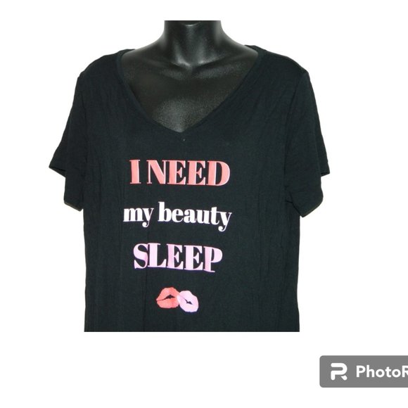 3 for/$25Joe Fresh Long Black Night Gown Shirt T-Shirt Novelty Sleepwear Size XL - Picture 3 of 8